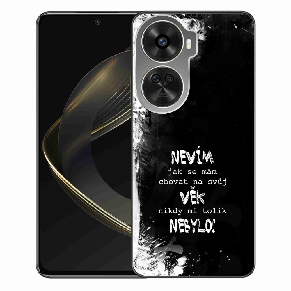 Gélový kryt mmCase na Huawei Nova 12 SE - vtipný text 14 čierne pozadie