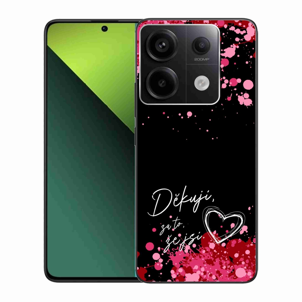 Gélový kryt mmCase na Xiaomi Redmi Note 13 Pro 5G/Poco X6 5G - zamilovaný text 2 čierne pozadie