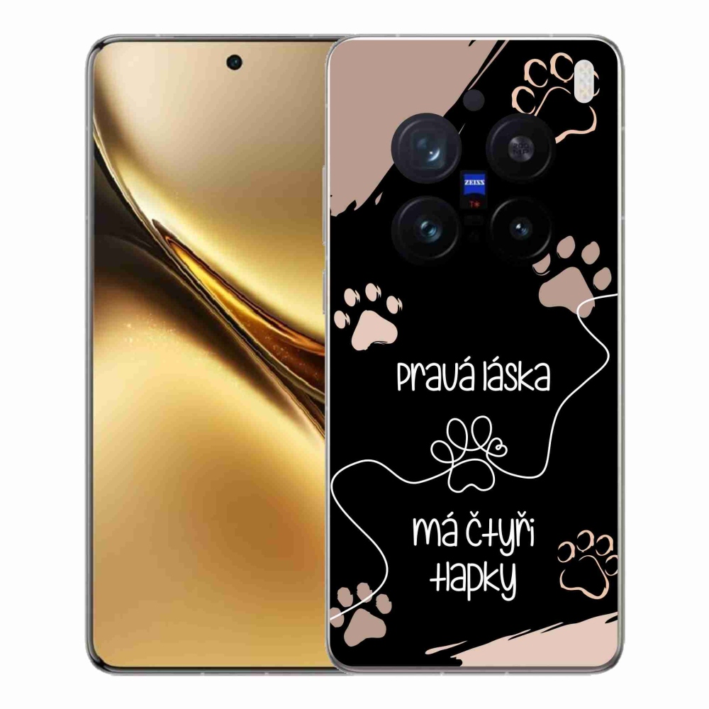 Gélový kryt mmCase na Vivo X200 Pro 5G - psí motív 1 čierne pozadie