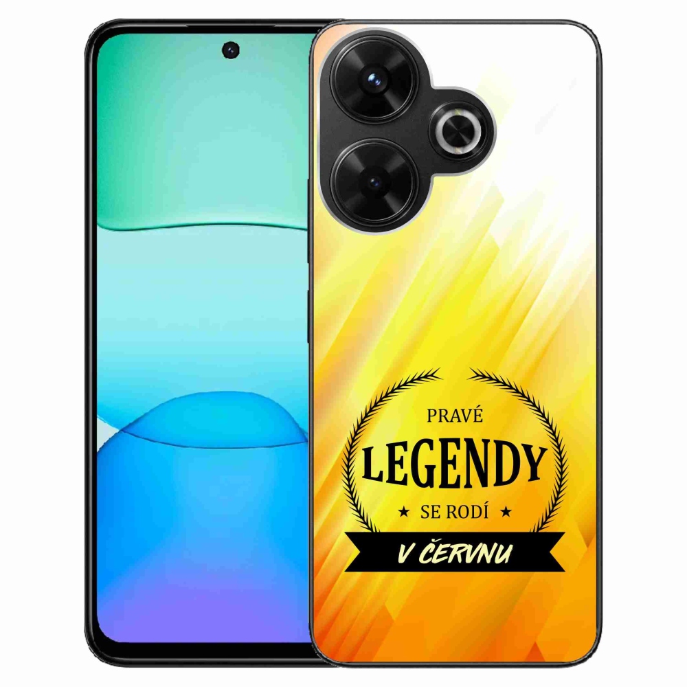 Gélový kryt mmCase na Xiaomi Redmi 13 4G/Poco M6 4G - legendy v júni žlté pozadie