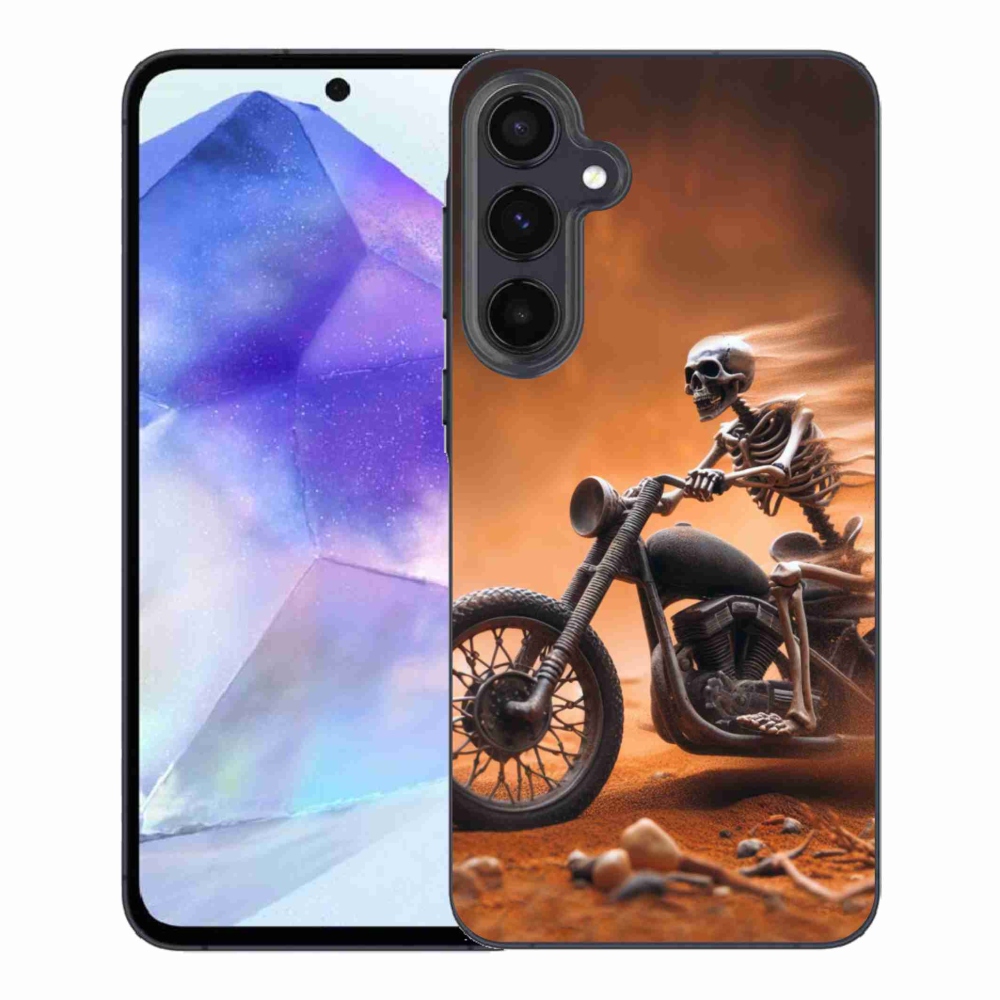 Gélový kryt mmCase na Samsung Galaxy A55 5G - kostra na motorke