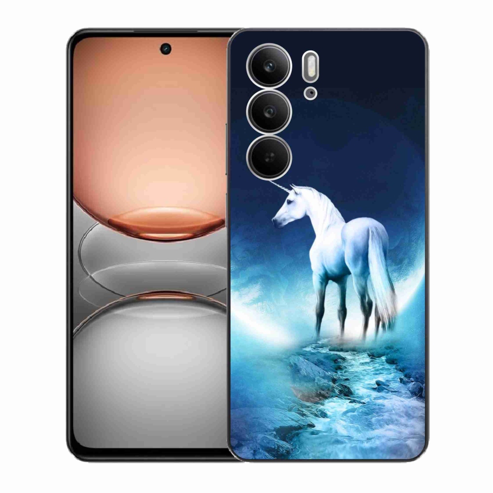 Gélový kryt mmCase na Realme C75 - biely jednorožec