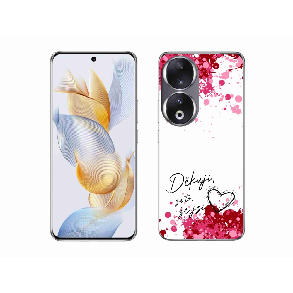 Gélový kryt mmCase na Honor 90 - zamilovaný text 2 biele pozadie