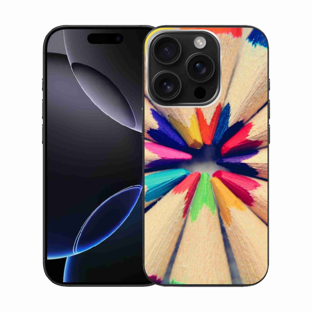 Gélový kryt mmCase na iPhone 16 Pro - pastelky