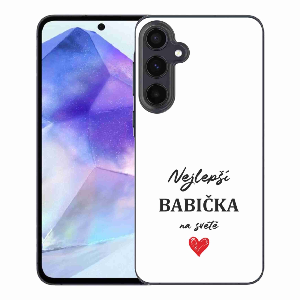 Gélový kryt mmCase na Samsung Galaxy A55 5G - najlepšia babička 1 biele pozadie