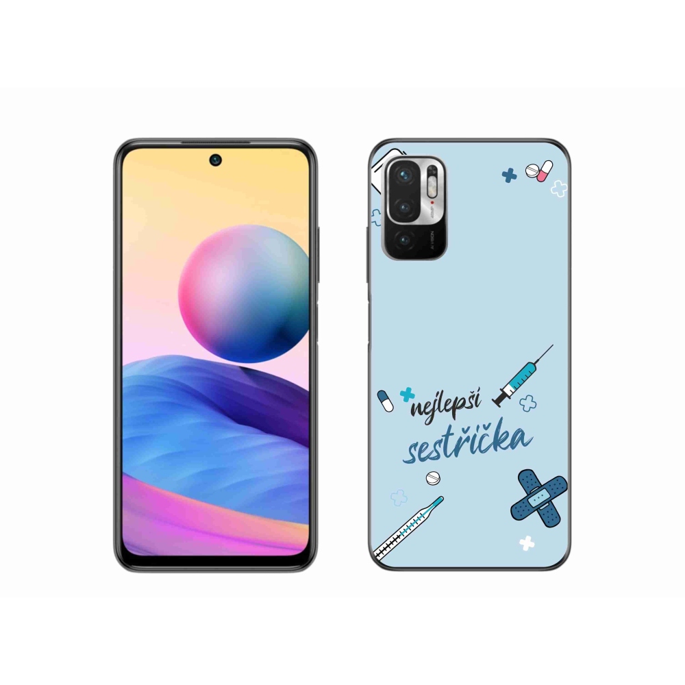 Gélový kryt mmCase na Xiaomi Redmi Note 10 5G - najlepšia sestrička modré pozadie