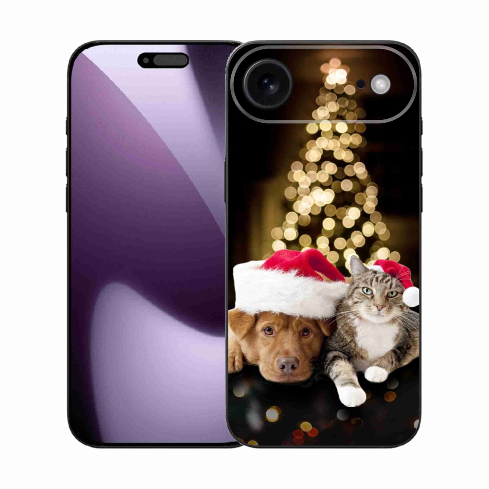 Gélový kryt mmCase na iPhone 17 Air - vianočný pes a mačka