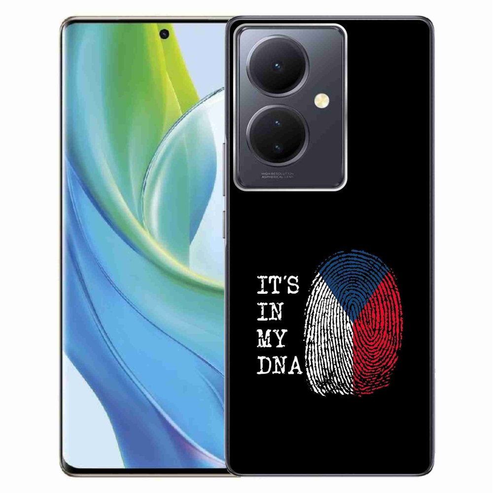 Gélový kryt mmCase na Vivo V29 Lite 5G - vlajka odtlačok prsta čierne pozadie