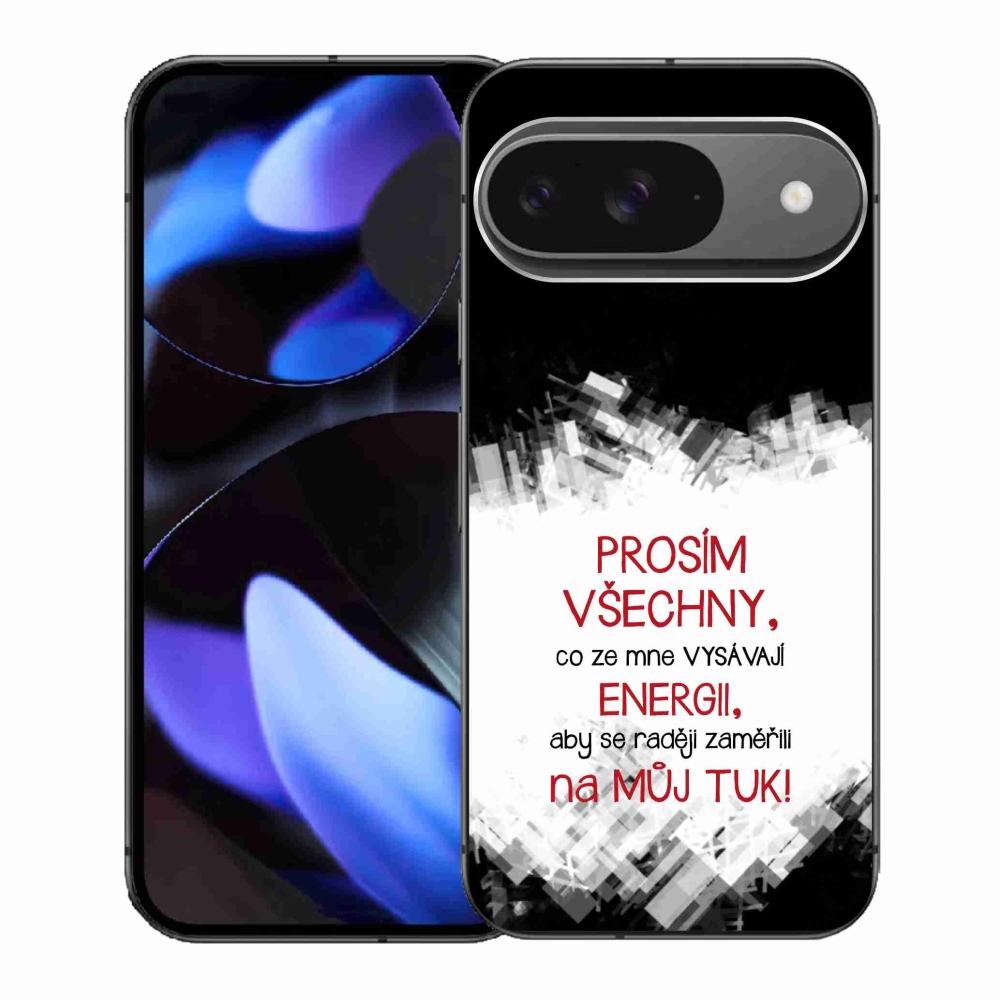 Gélový kryt mmCase na Google Pixel 9/9 Pro - vtipný text 1 červený