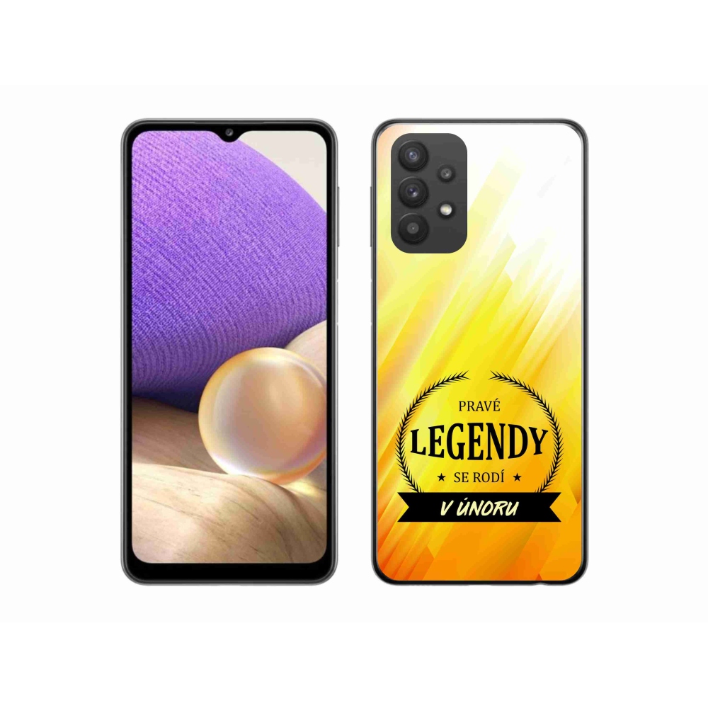 Gélový kryt mmCase na Samsung Galaxy A32 5G - legendy vo februári žlté pozadie