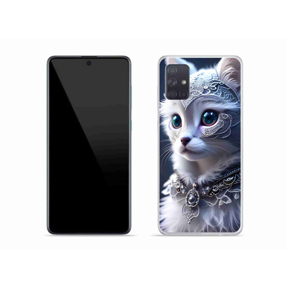 Gélový kryt mmCase na Samsung Galaxy A51 - biela mačka