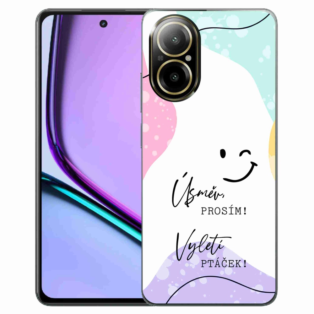 Gélový kryt mmCase na Realme C67 - vtipný text 4 biele pozadie