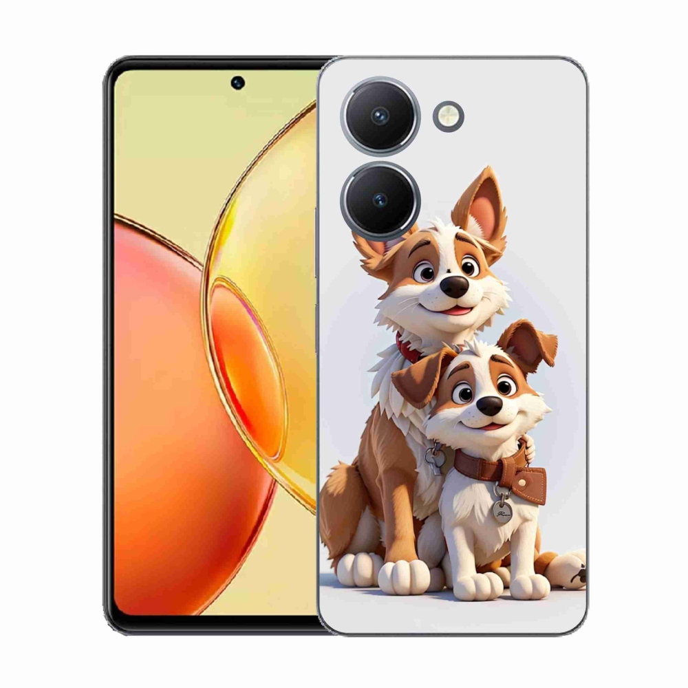 Gélový kryt mmCase na Vivo Y36 - kreslenie psy