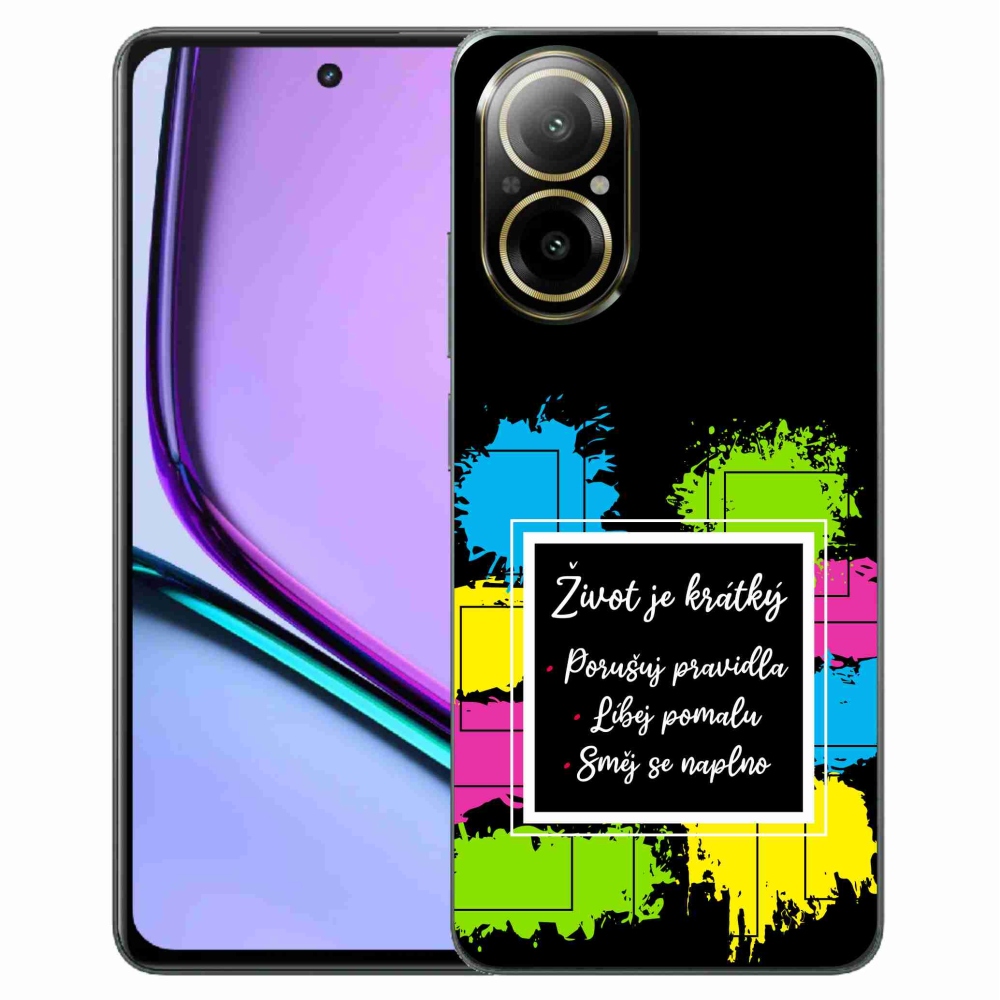 Gélový kryt mmCase na Realme C67 - citát 5 čierne pozadie