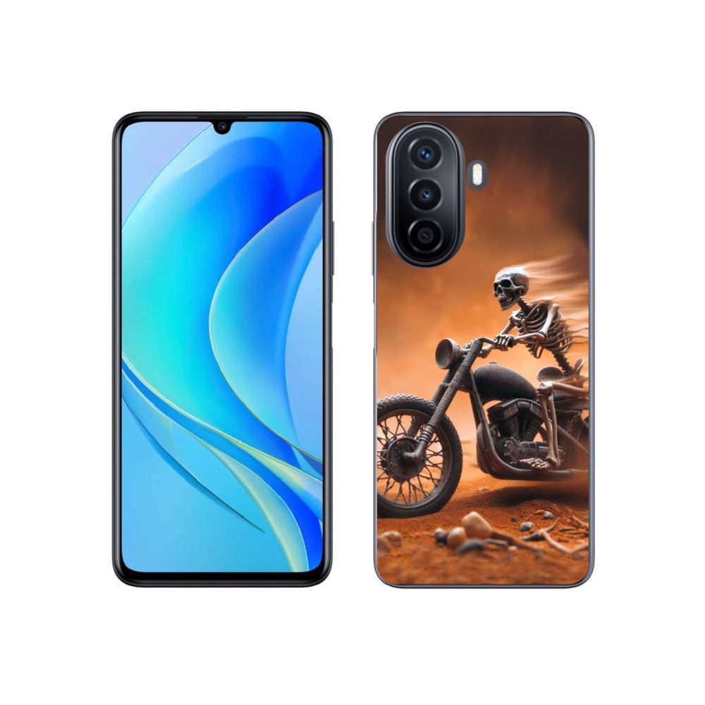 Gélový kryt mmCase na Huawei Nova Y70 - kostra na motorke