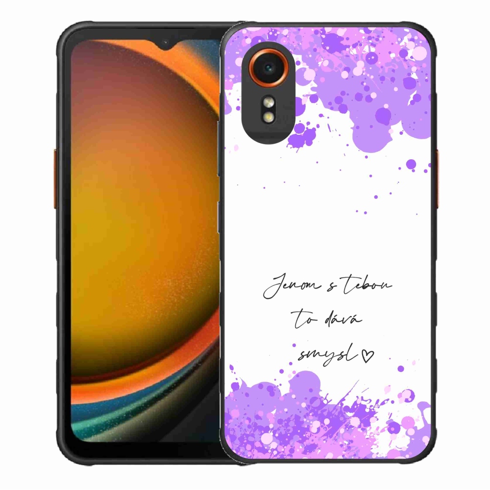 Gélový kryt mmCase na Samsung Galaxy Xcover 7 - zamilovaný text biele pozadie