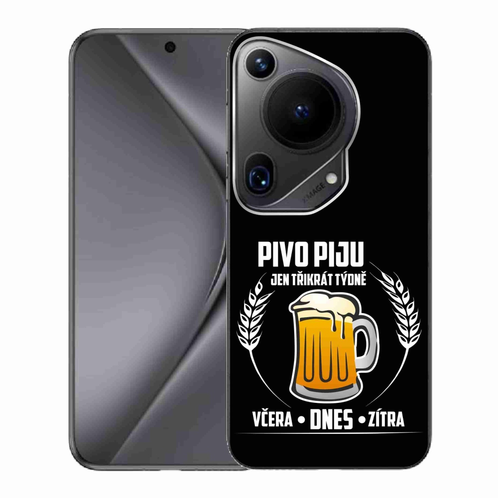 Gélový kryt mmCase na Huawei Pura 70 Ultra - pivný motív čierne pozadie