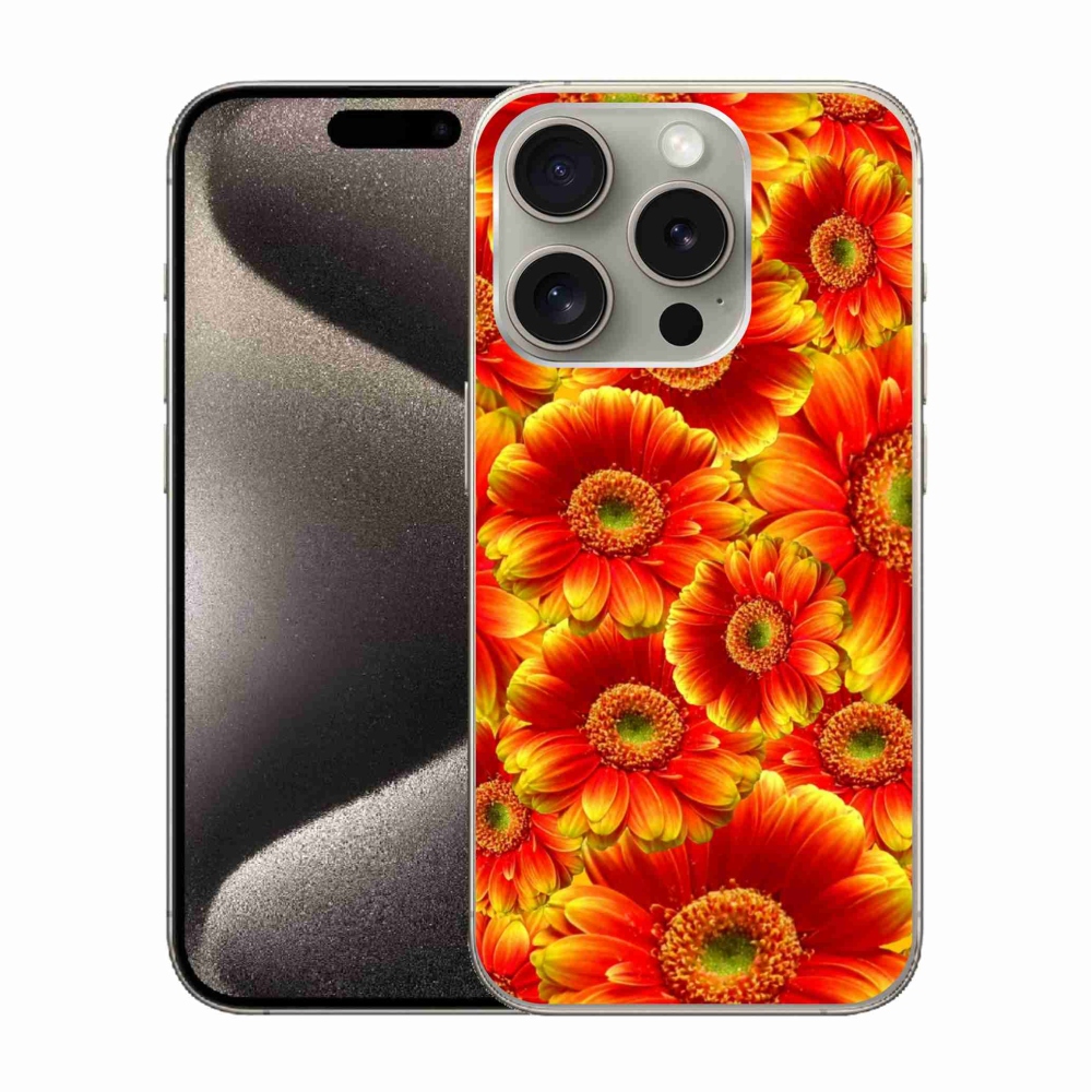 Gélový kryt mmCase na iPhone 15 Pro - gerbera 1