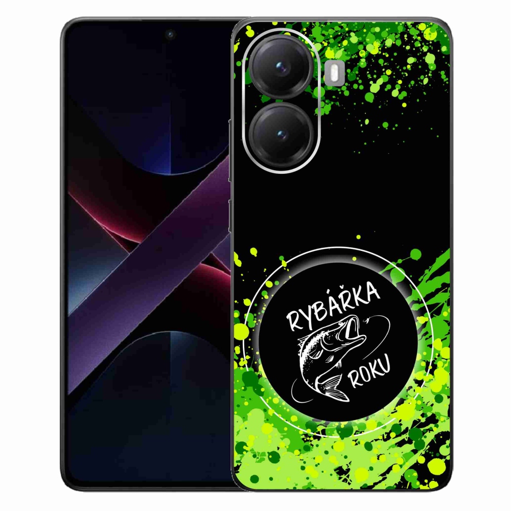Gélový kryt mmCase na Xiaomi Poco X7 Pro 5G - rybárka roku čierne pozadie