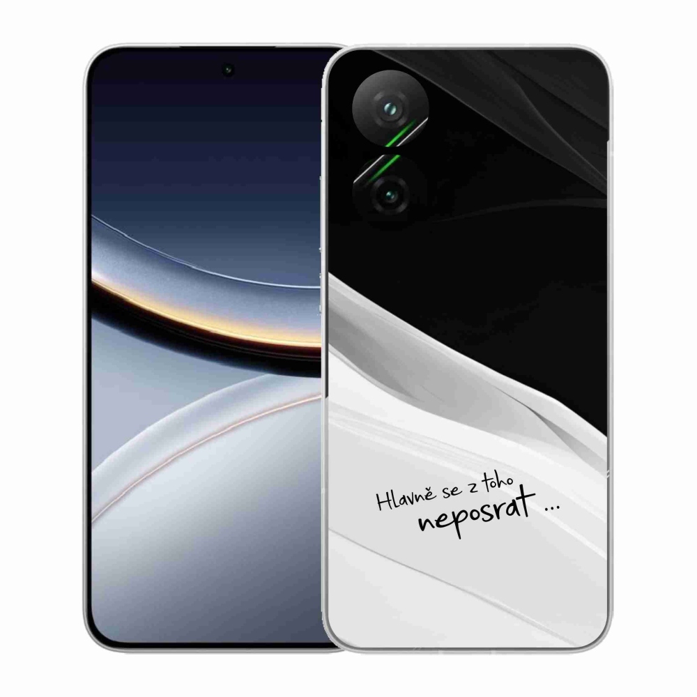 Gélový kryt mmCase na Xiaomi Poco F7 5G - vtipný text 13 bieločierne pozadie