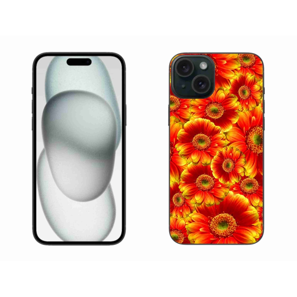 Gélový kryt mmCase na iPhone 15 Plus - gerbera 1