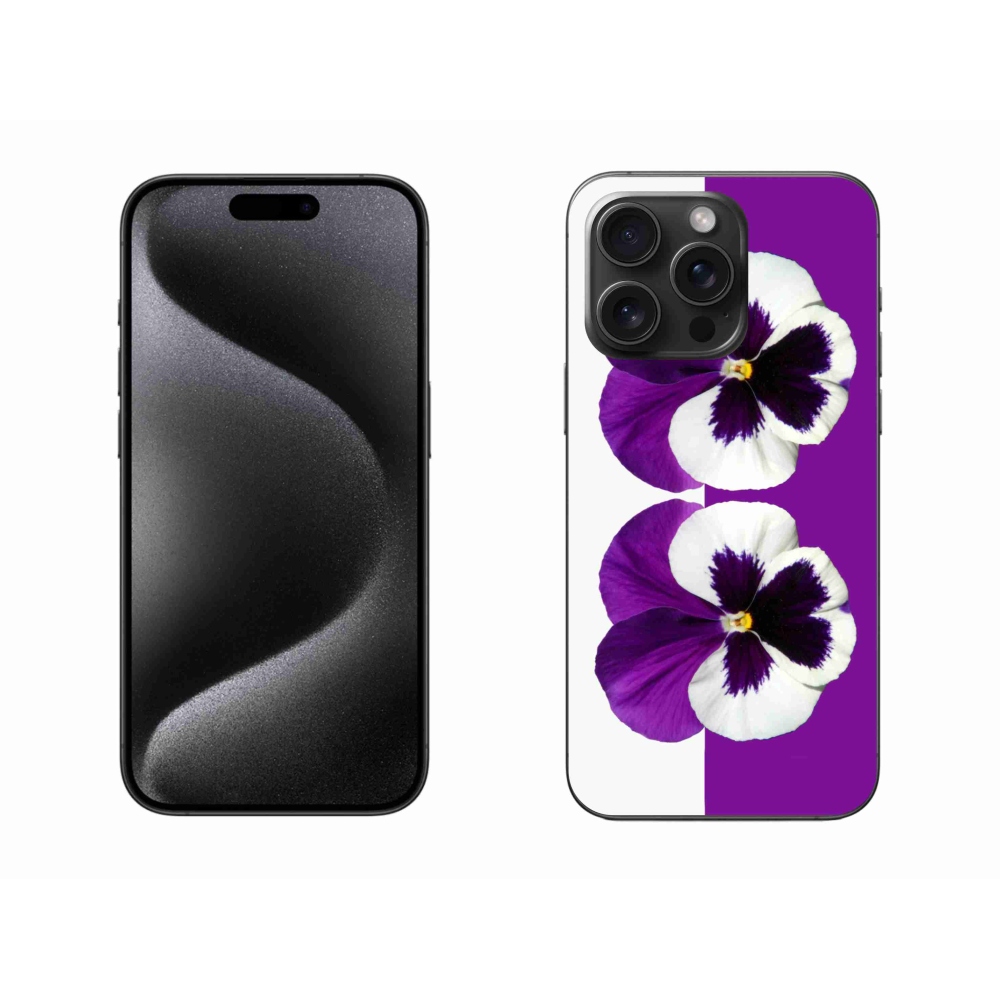 Gélový kryt mmCase na iPhone 15 Pro Max - fialovobiely kvet