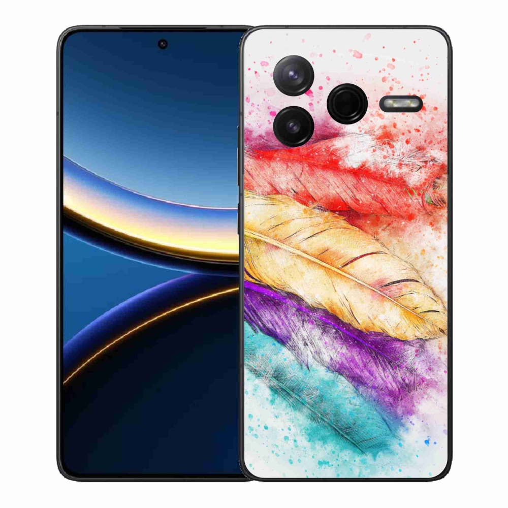 Gélový kryt mmCase na Xiaomi Poco F7 Pro - farebné perie