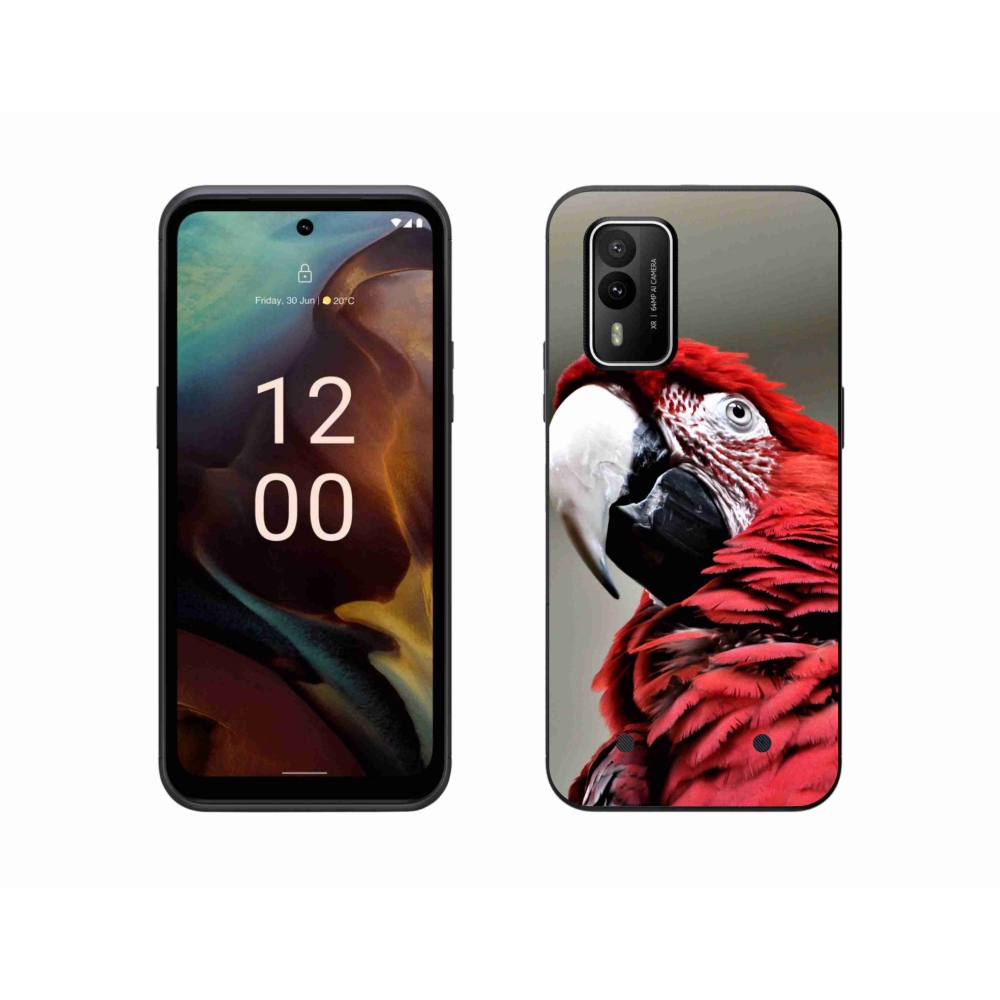 Gélový obal mmCase na Nokia XR21 - papagáj ara červený