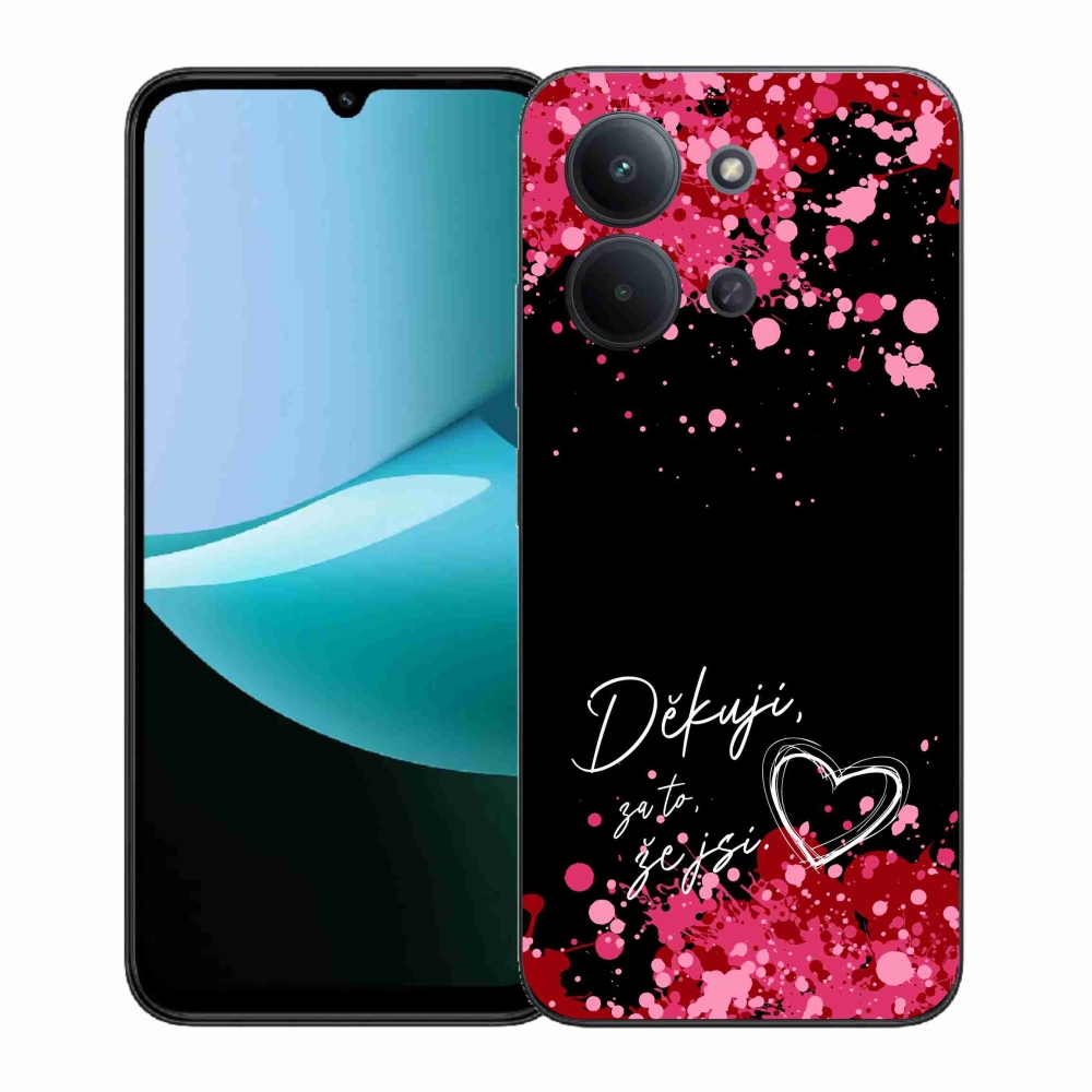 Gélový kryt mmCase na Xiaomi Redmi 15C 4G (171mm)/Poco C85 4G (171mm) - zamilovaný text 2 čierne pozadie