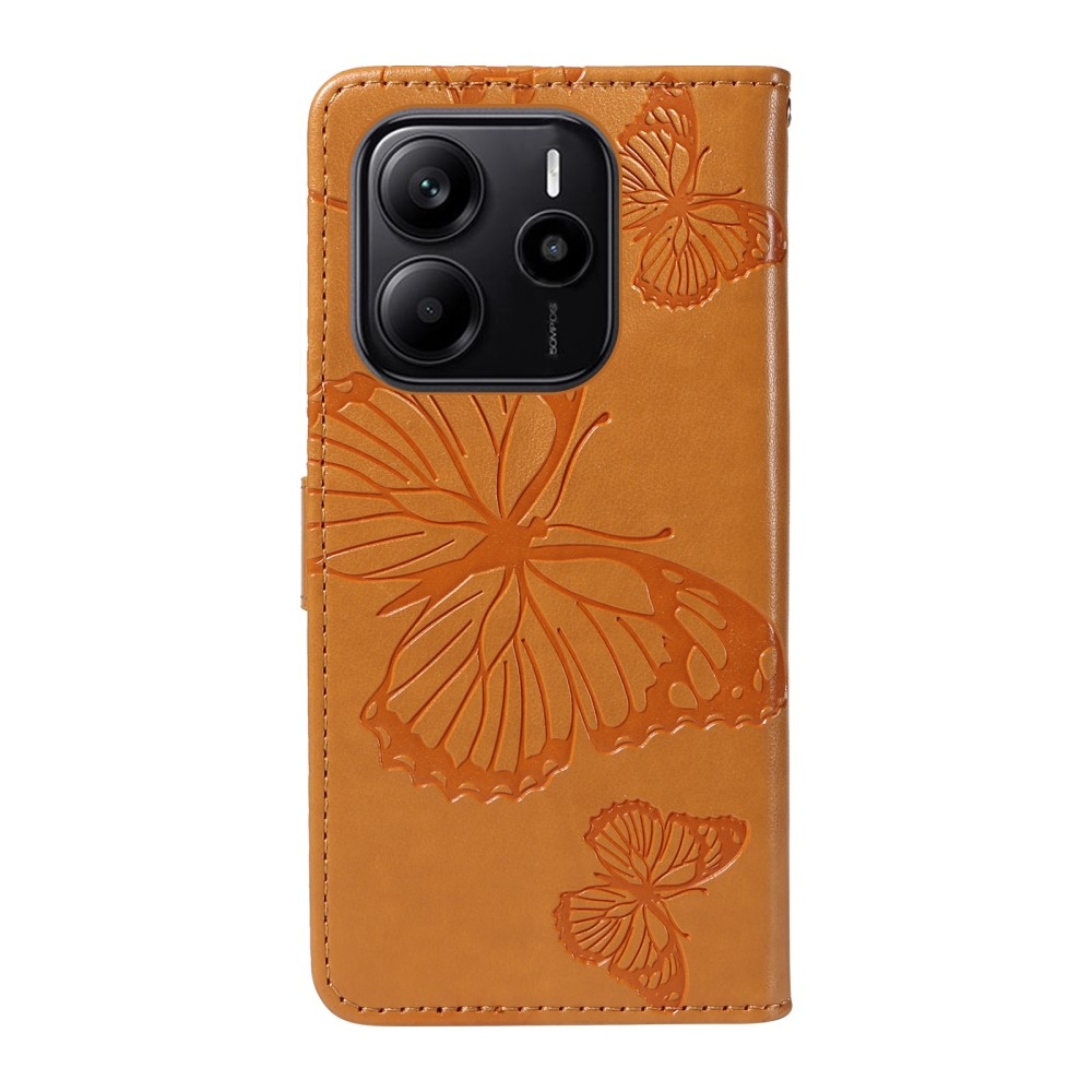 Big Butterfly knižkové púzdro na Xiaomi Redmi Note 14 - žlté