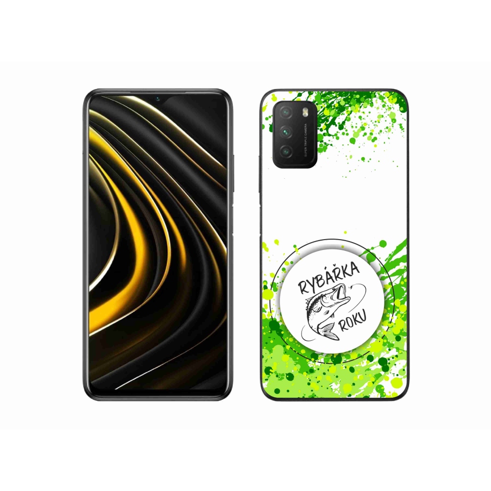 Gélový kryt mmCase na Xiaomi Poco M3 - rybárka roku biele pozadie