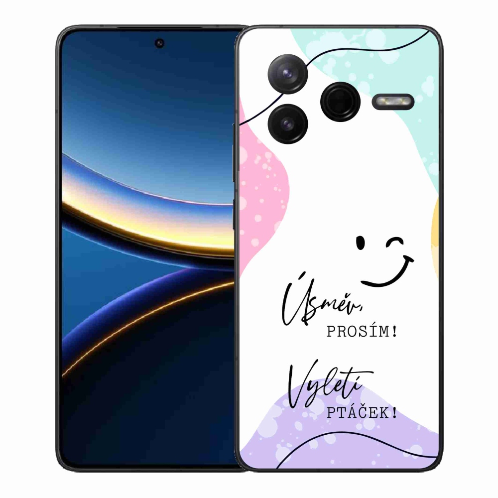 Gélový kryt mmCase na Xiaomi Poco F7 Pro - vtipný text 4 biele pozadie