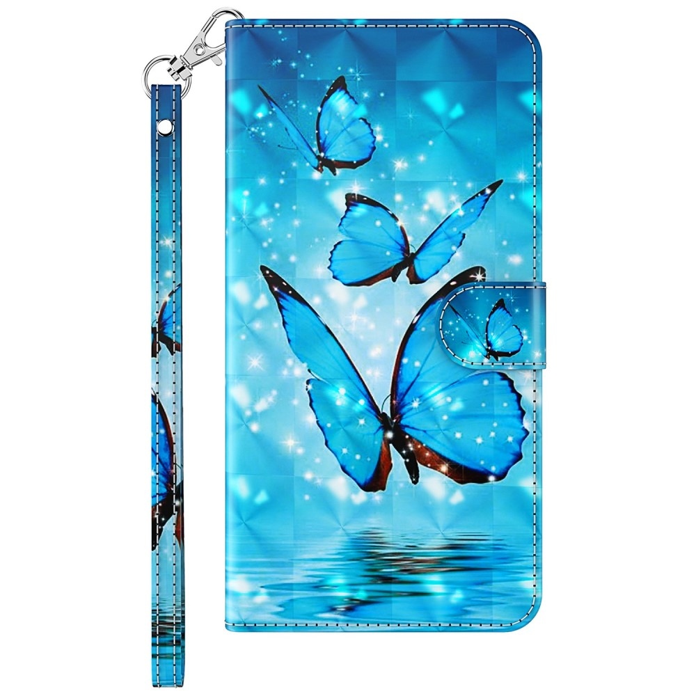 Print knižkové púzdro na Samsung Galaxy A55 5G - modrí motýle