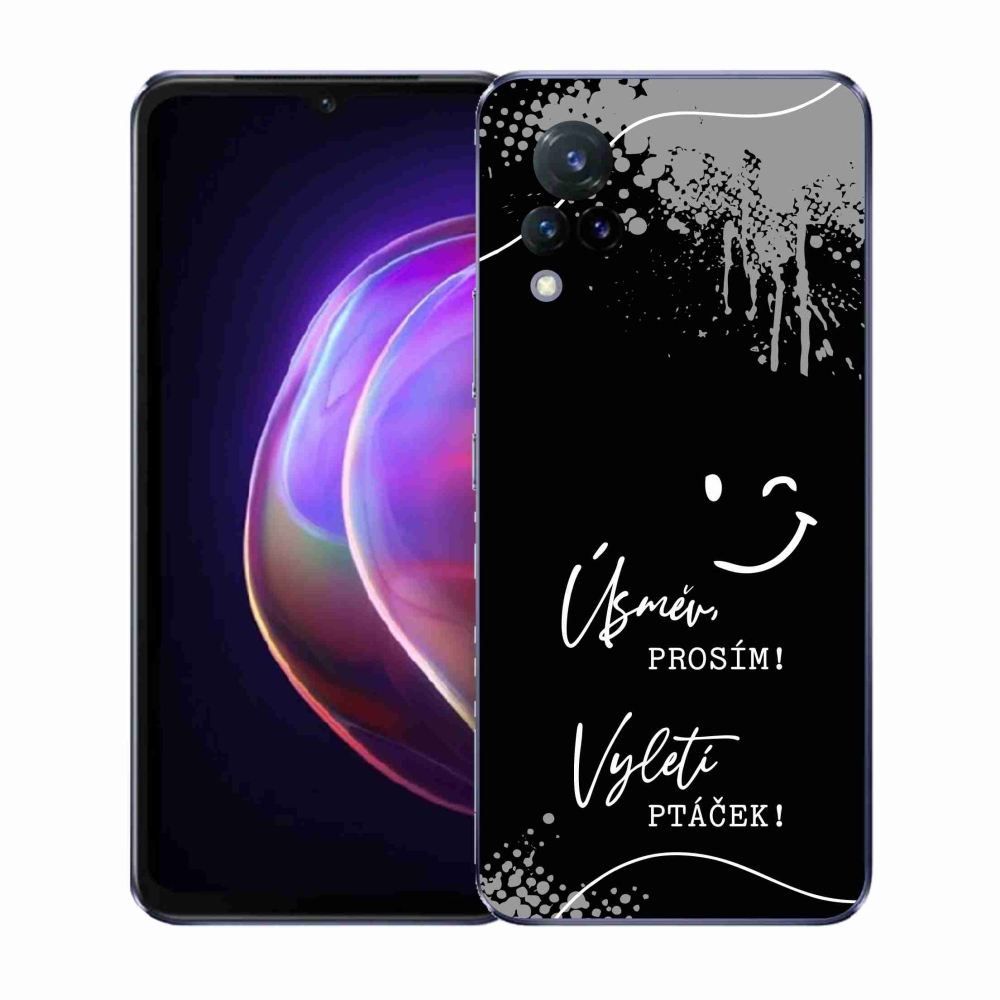 Gélový kryt mmCase na Vivo V21 4G/5G - vtipný text 4 čierne pozadie