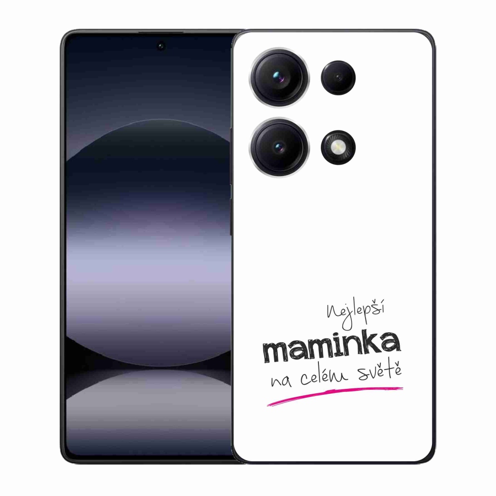Gélový kryt mmCase na Xiaomi Redmi Note 14S - najlepšia mamička 4 biele pozadie