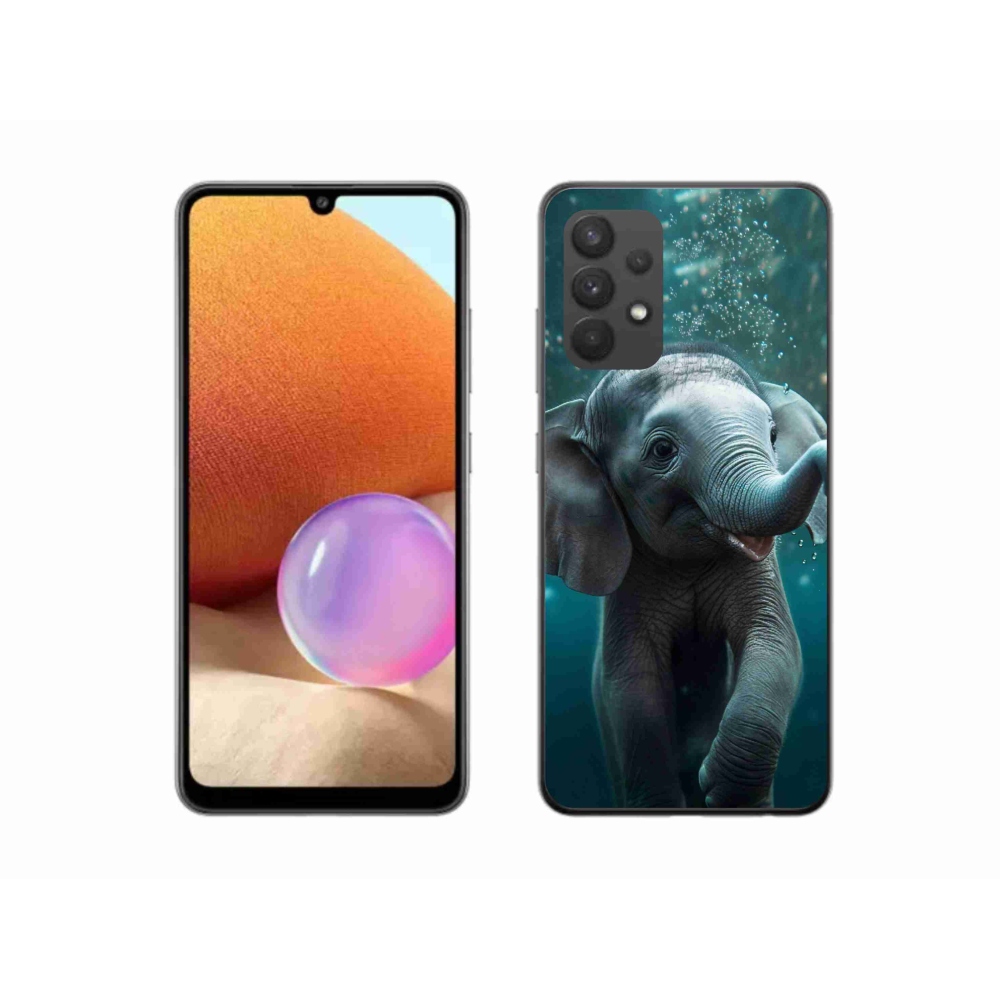 Gélový kryt mmCase na Samsung Galaxy A32 4G - sloník pod vodou