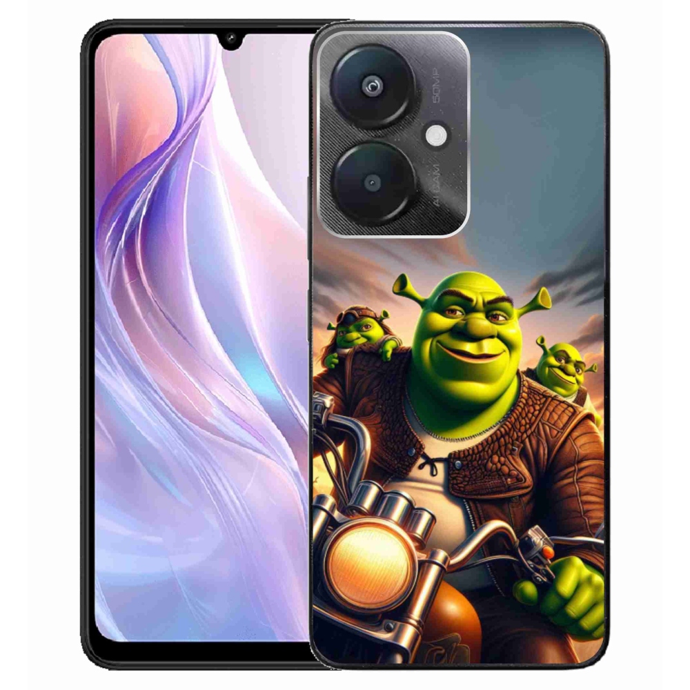 Gélový kryt mmCase na Xiaomi Redmi 13C 5G - shrek na motorke