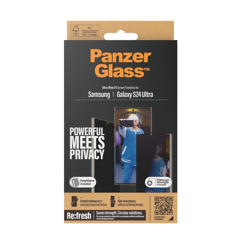 PanzerGlass Privacy Tvrdené sklo UWF pre Samsung Galaxy S24 Ultra Black