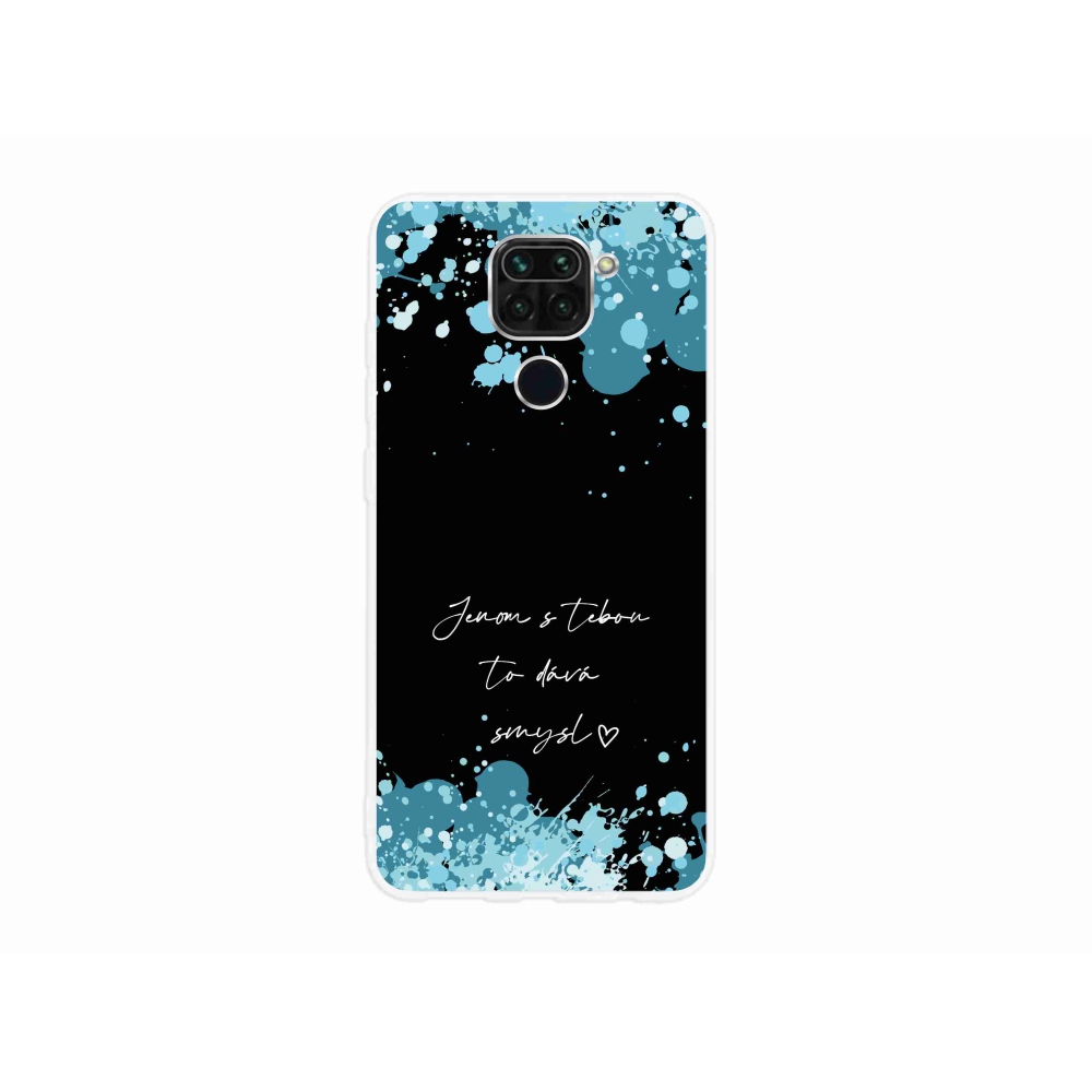 Gélový kryt mmCase na Xiaomi Redmi Note 9 - zamilovaný text čierne pozadie