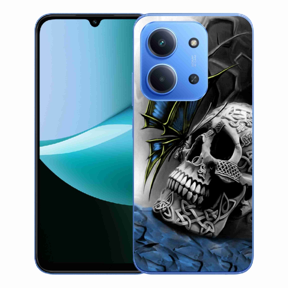 Gélový kryt mmCase na Xiaomi Redmi 15C 4G/5G (173mm) - motýľ a lebka