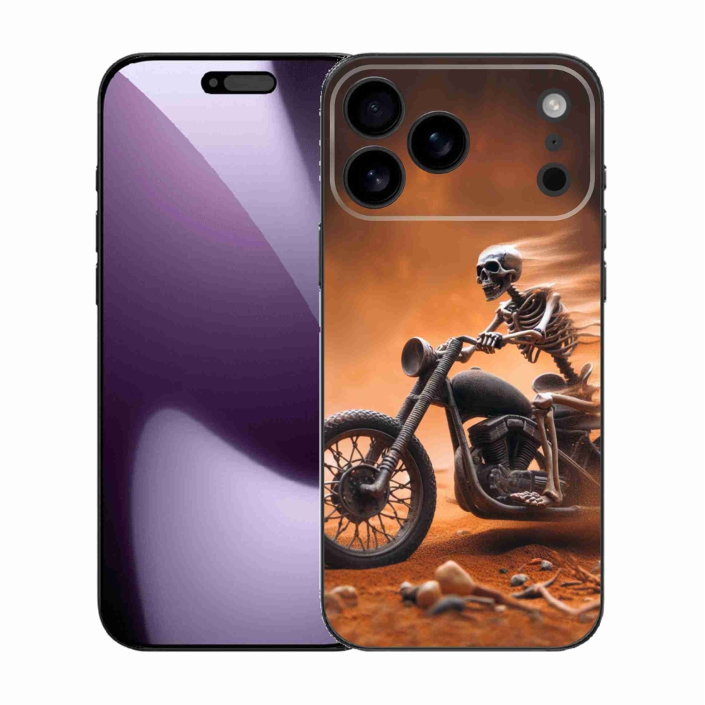 Gélový kryt mmCase na iPhone 17 Pro Max - kostra na motorke