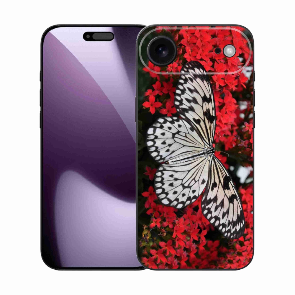 Gélový kryt mmCase na iPhone 17 Air - čiernobiely motýľ 1