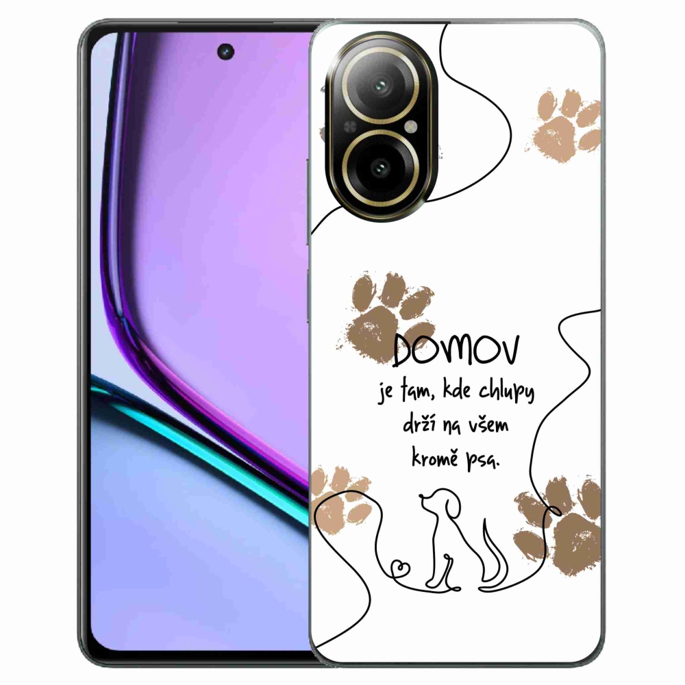 Gélový kryt mmCase na Realme C67 - psí motív biele pozadie