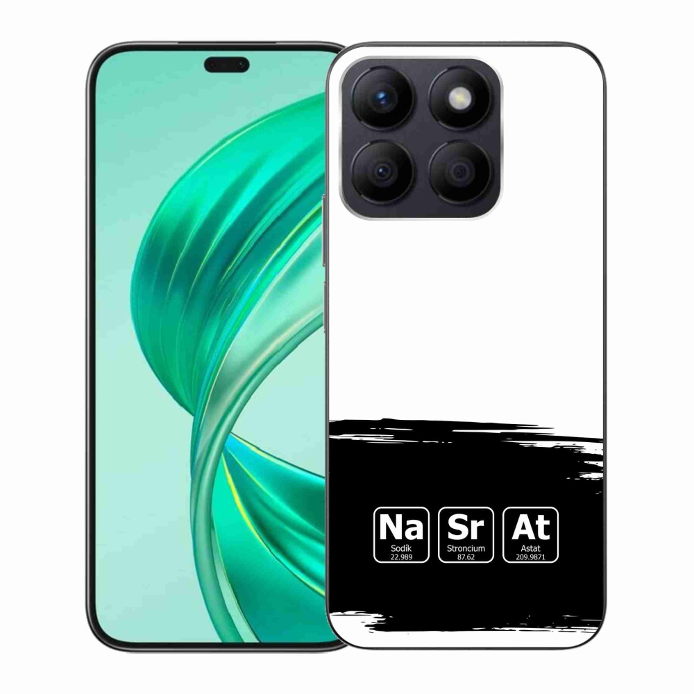 Gélový kryt mmCase na Honor X8b - chemické prvky čiernobiele pozadie