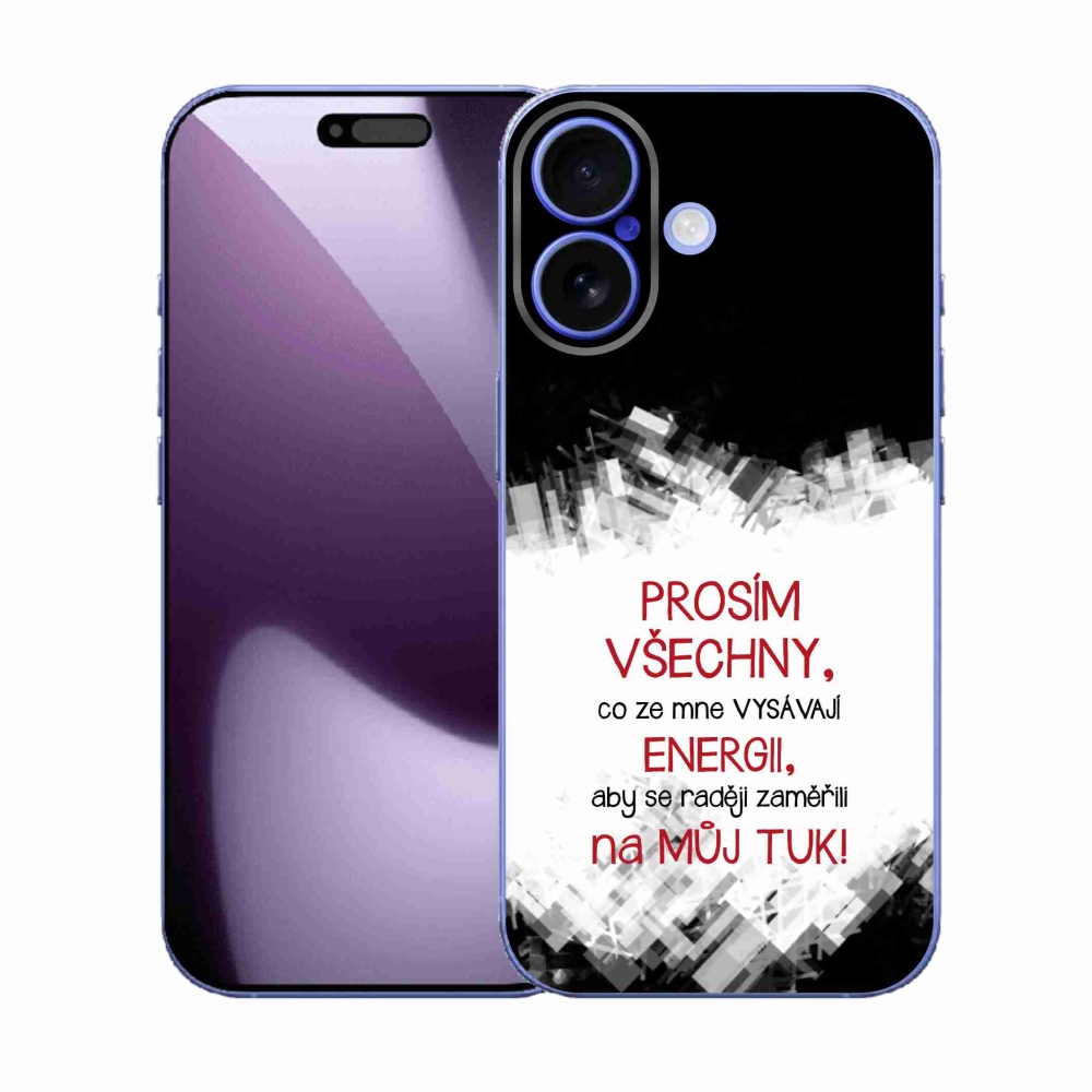 Gélový kryt mmCase na iPhone 17 - vtipný text 1 červený