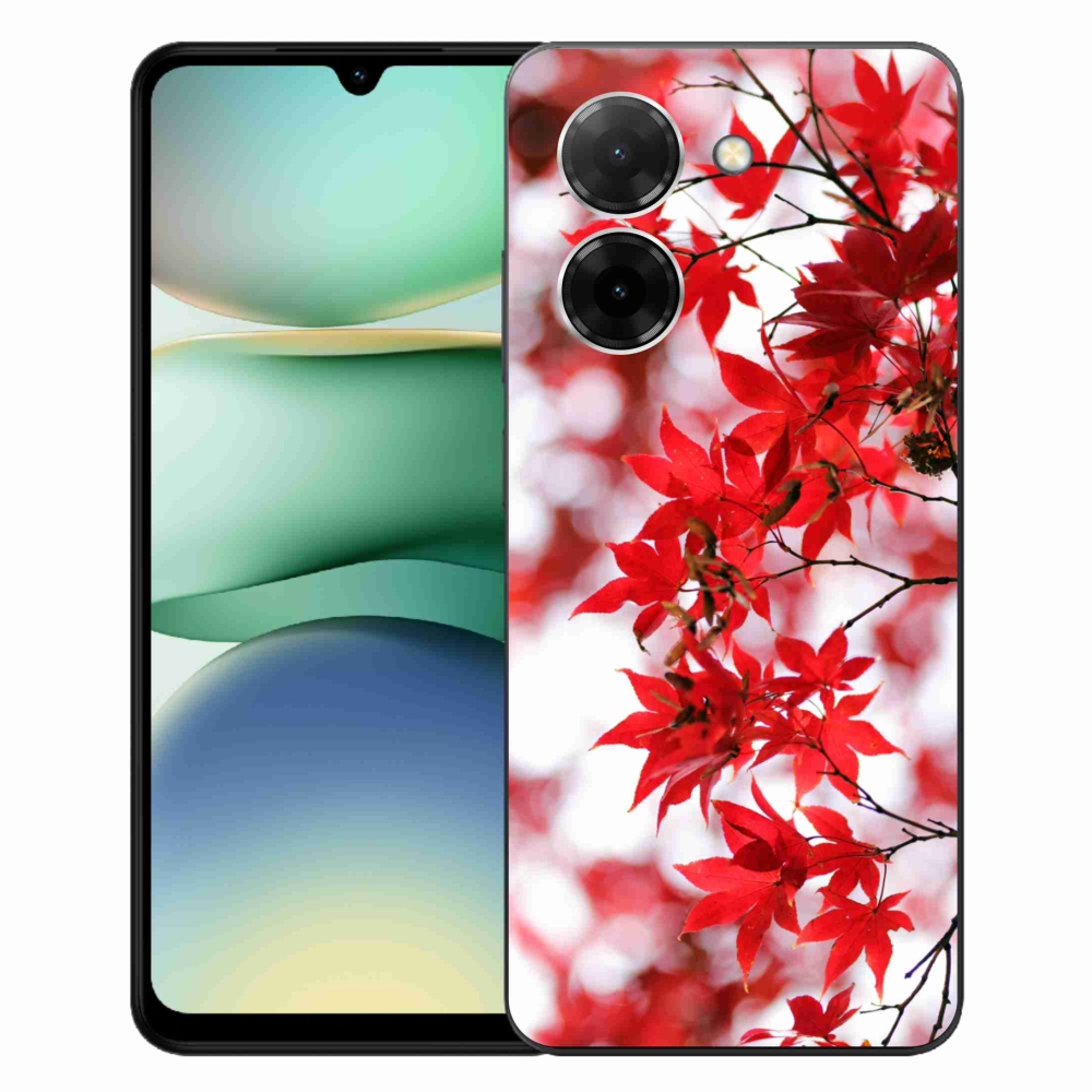 Gélový kryt mmCase na Xiaomi Redmi A5 (171.7x77.8x8.3mm) - červené listy