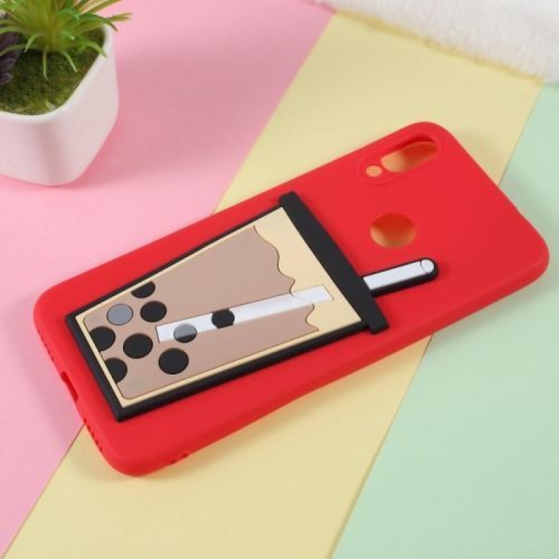 3D Bubble gélový obal na mobil Xiaomi Redmi Note 7 - červený