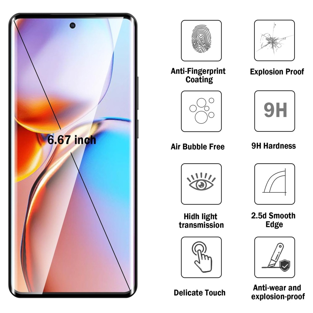 3D celoplošné tvrdené sklo (lepidlo iba na hranách) na Motorola Edge 70 Fusion 5G