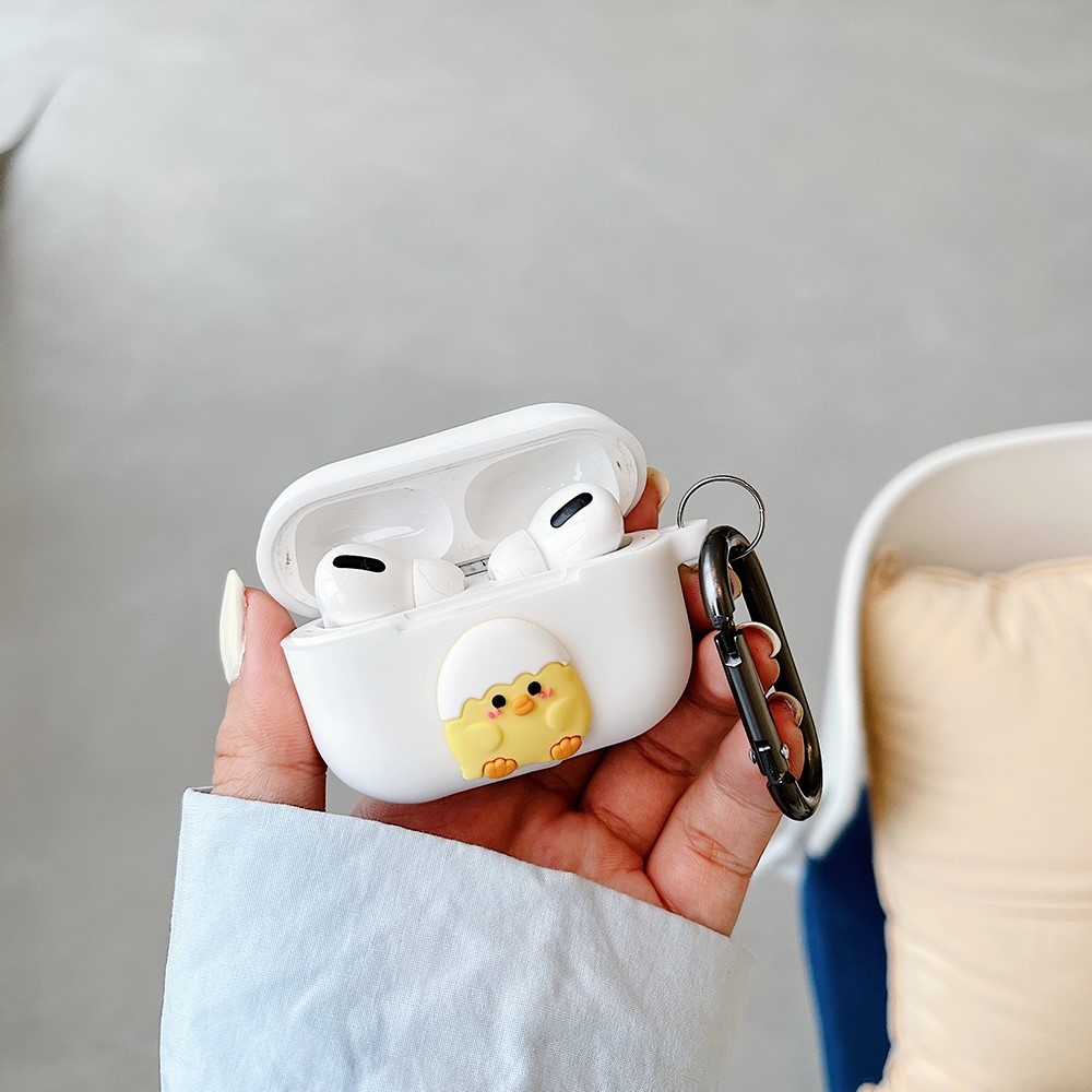 3D Doll gélový obal na AirPods Pro - biely/kurča