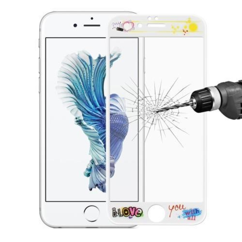 3D glass celoplošné ochranné tvrdené sklo na iPhone 6 Plus a 6s Plus - i love you